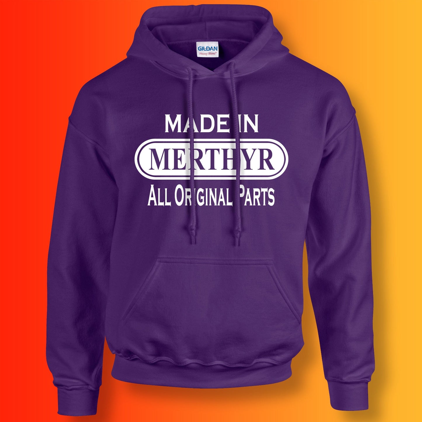 Made In Merthyr All Original Parts Hoodie Purple