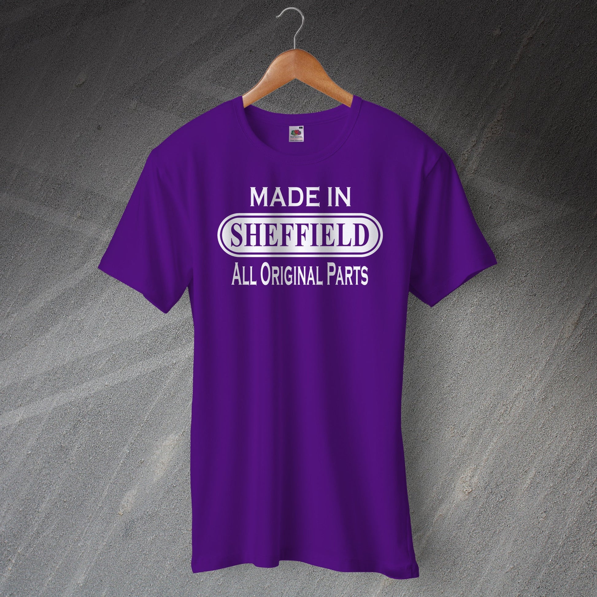 Made In Sheffield All Original Parts T-Shirt Purple