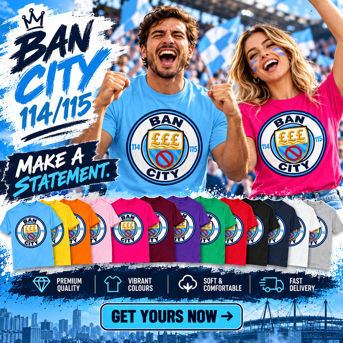 Man City 115 Charges Guilty Ban City Shirt