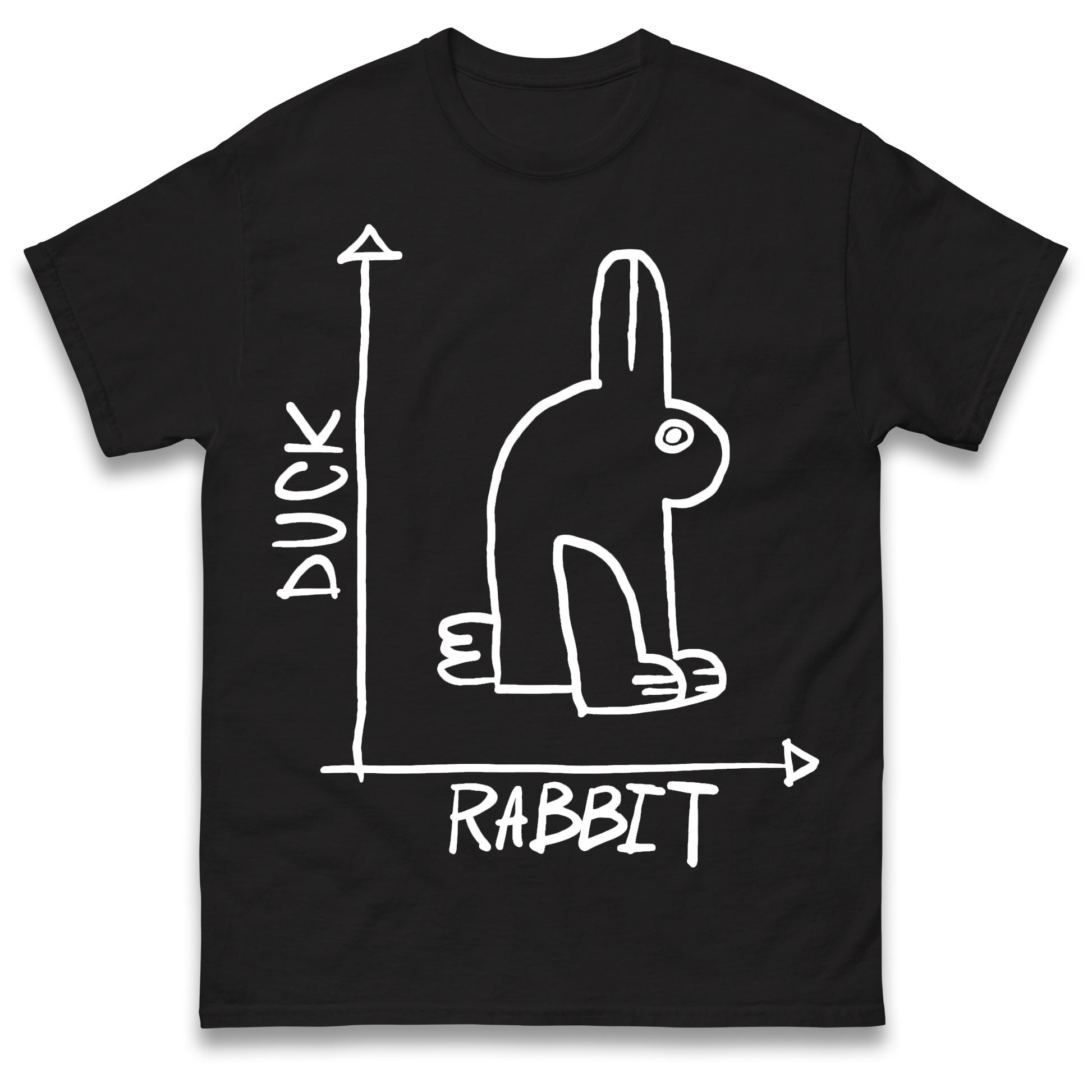 Mens Funny T-Shirt Rabbit Duck Design Regular Fit 100% Cotton Tee Shirt