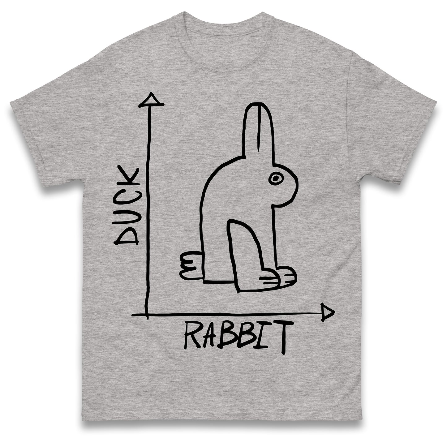 Mens Funny T-Shirt Rabbit Duck Design Regular Fit 100% Cotton Tee Shirt
