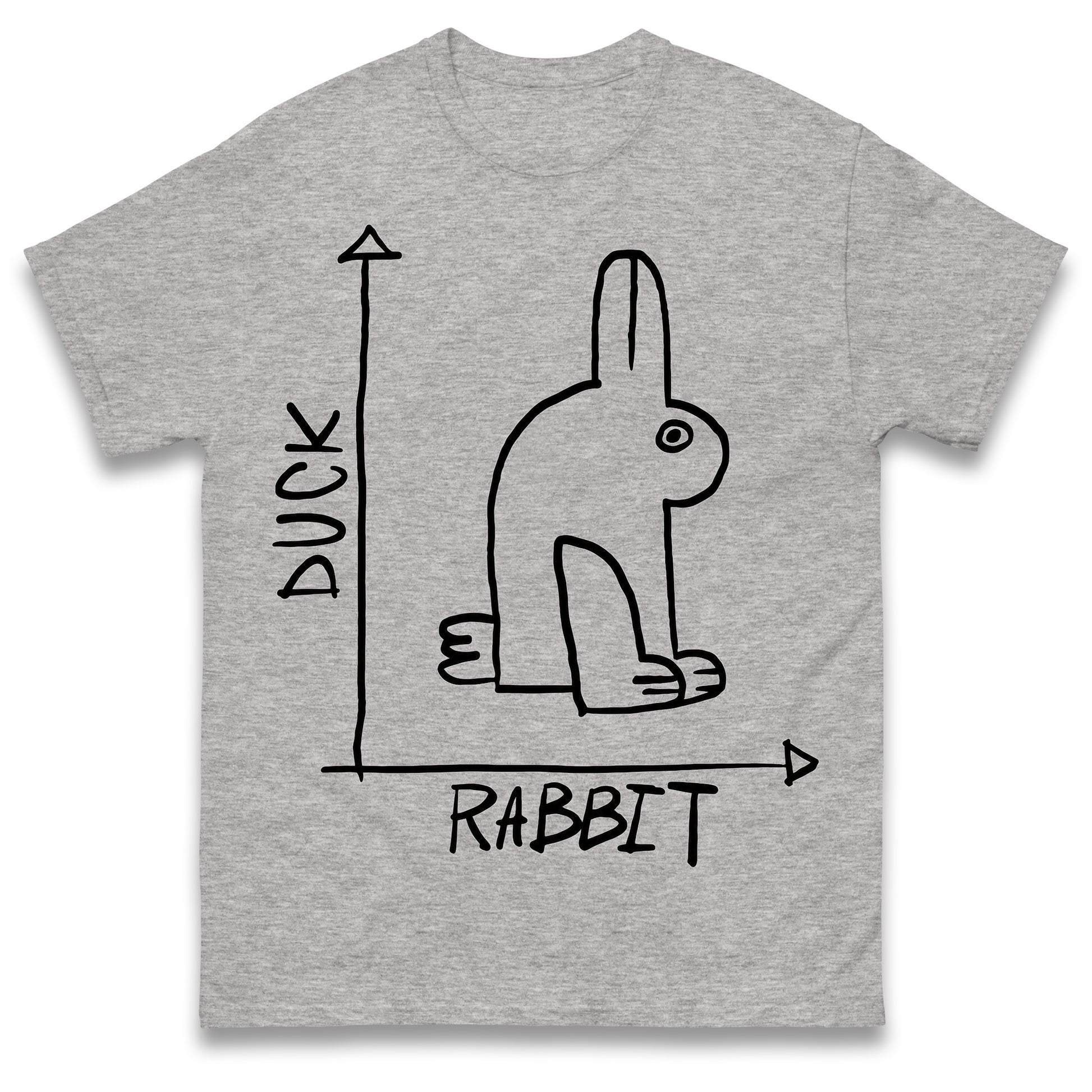 Mens Funny T-Shirt Rabbit Duck Design Regular Fit 100% Cotton Tee Shirt