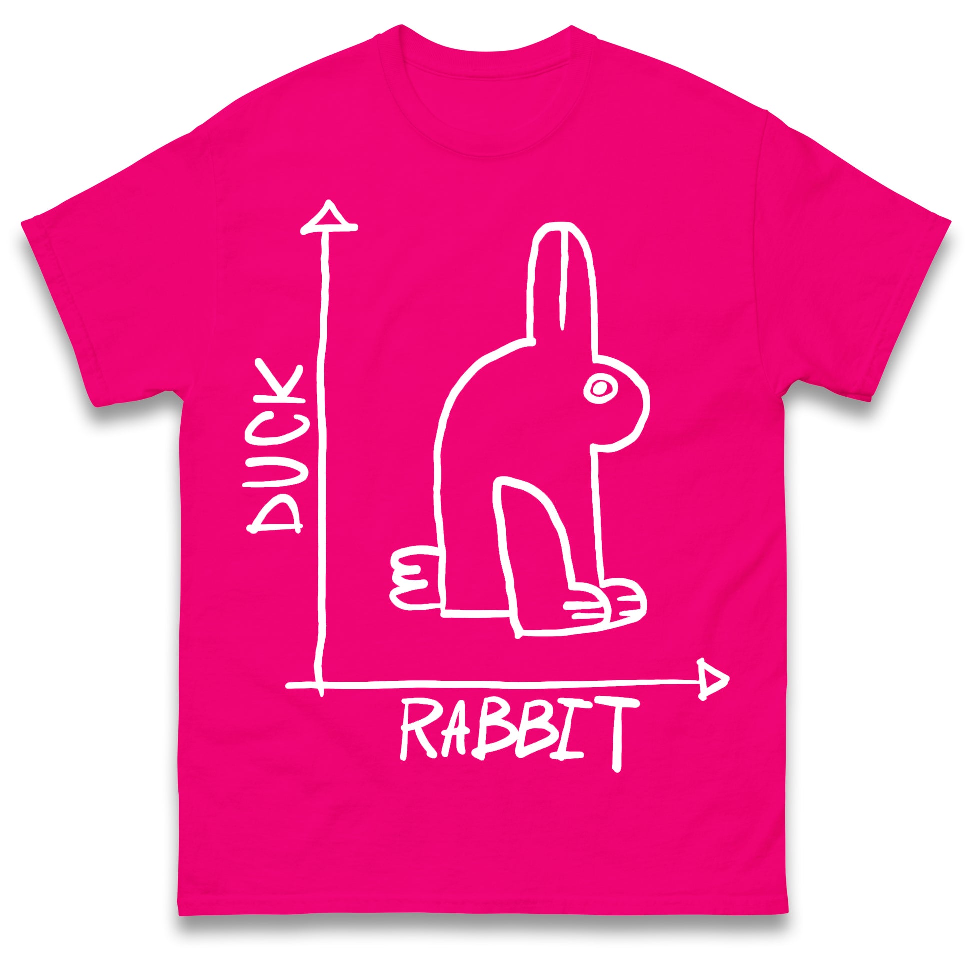 Mens Funny T-Shirt Rabbit Duck Design Regular Fit 100% Cotton Tee Shirt