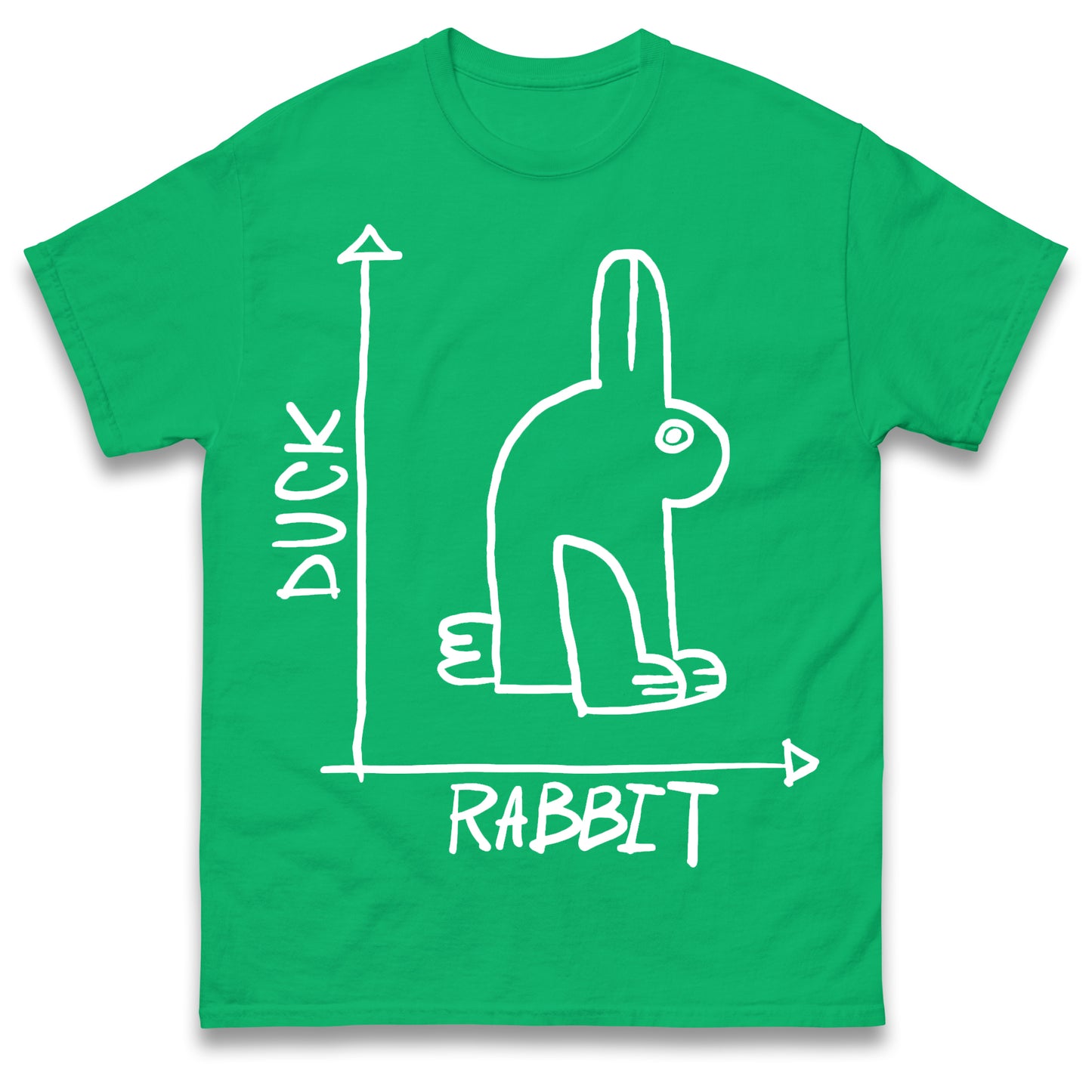 Mens Funny T-Shirt Rabbit Duck Design Regular Fit 100% Cotton Tee Shirt