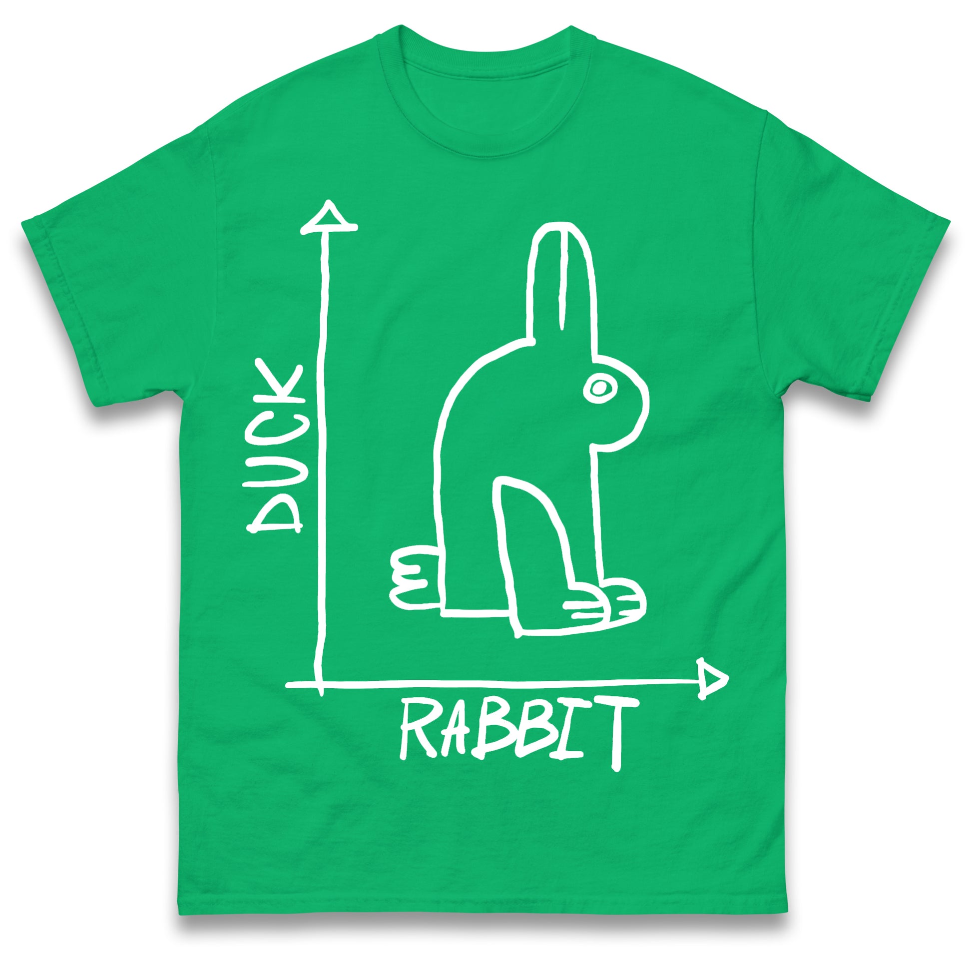 Mens Funny T-Shirt Rabbit Duck Design Regular Fit 100% Cotton Tee Shirt