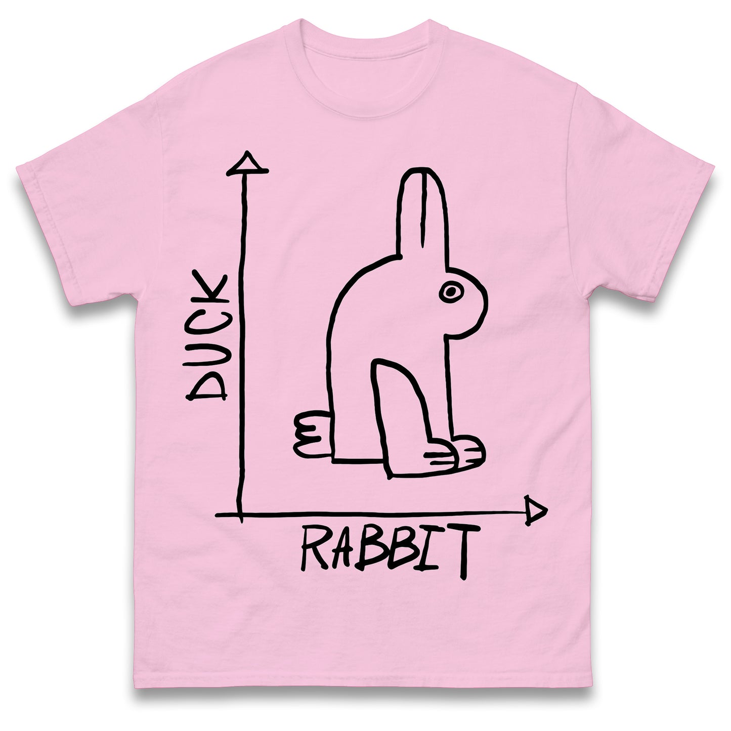 Mens Funny T-Shirt Rabbit Duck Design Regular Fit 100% Cotton Tee Shirt