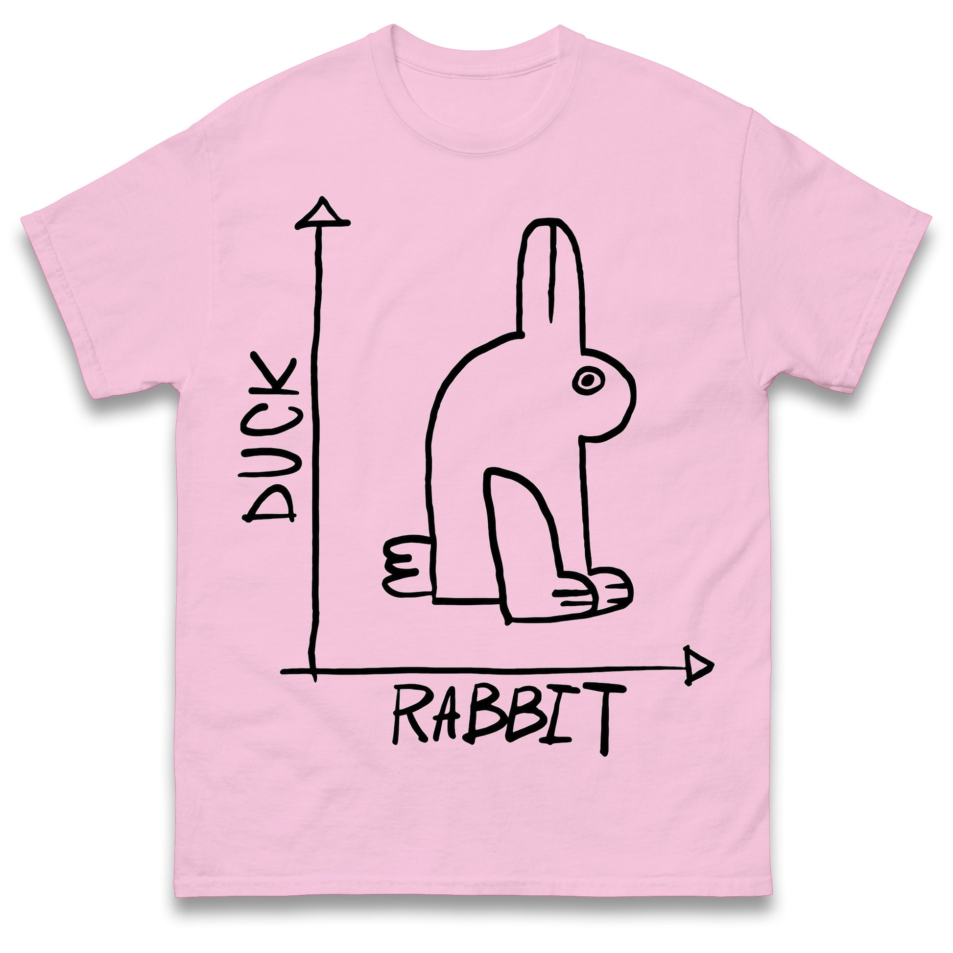 Mens Funny T-Shirt Rabbit Duck Design Regular Fit 100% Cotton Tee Shirt