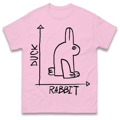 Mens Funny T-Shirt Rabbit Duck Design Regular Fit 100% Cotton Tee Shirt