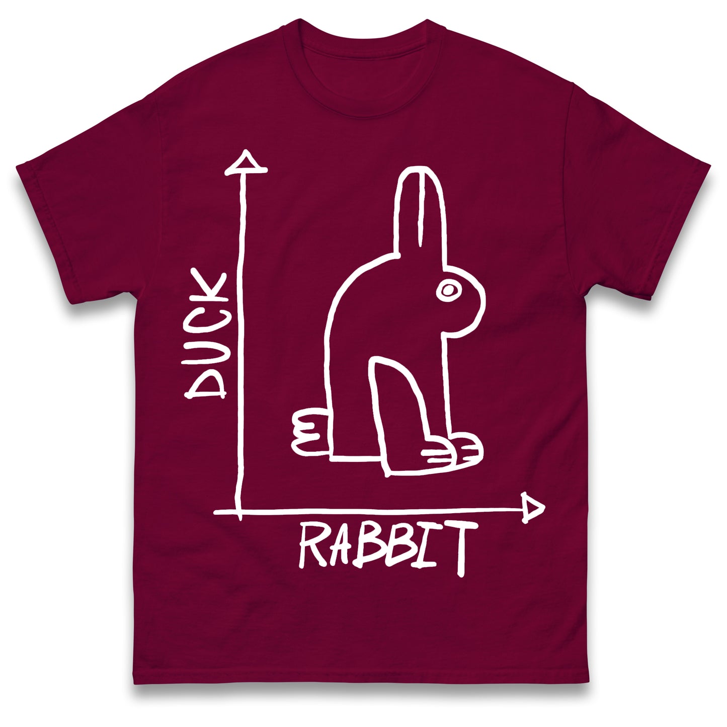 Mens Funny T-Shirt Rabbit Duck Design Regular Fit 100% Cotton Tee Shirt