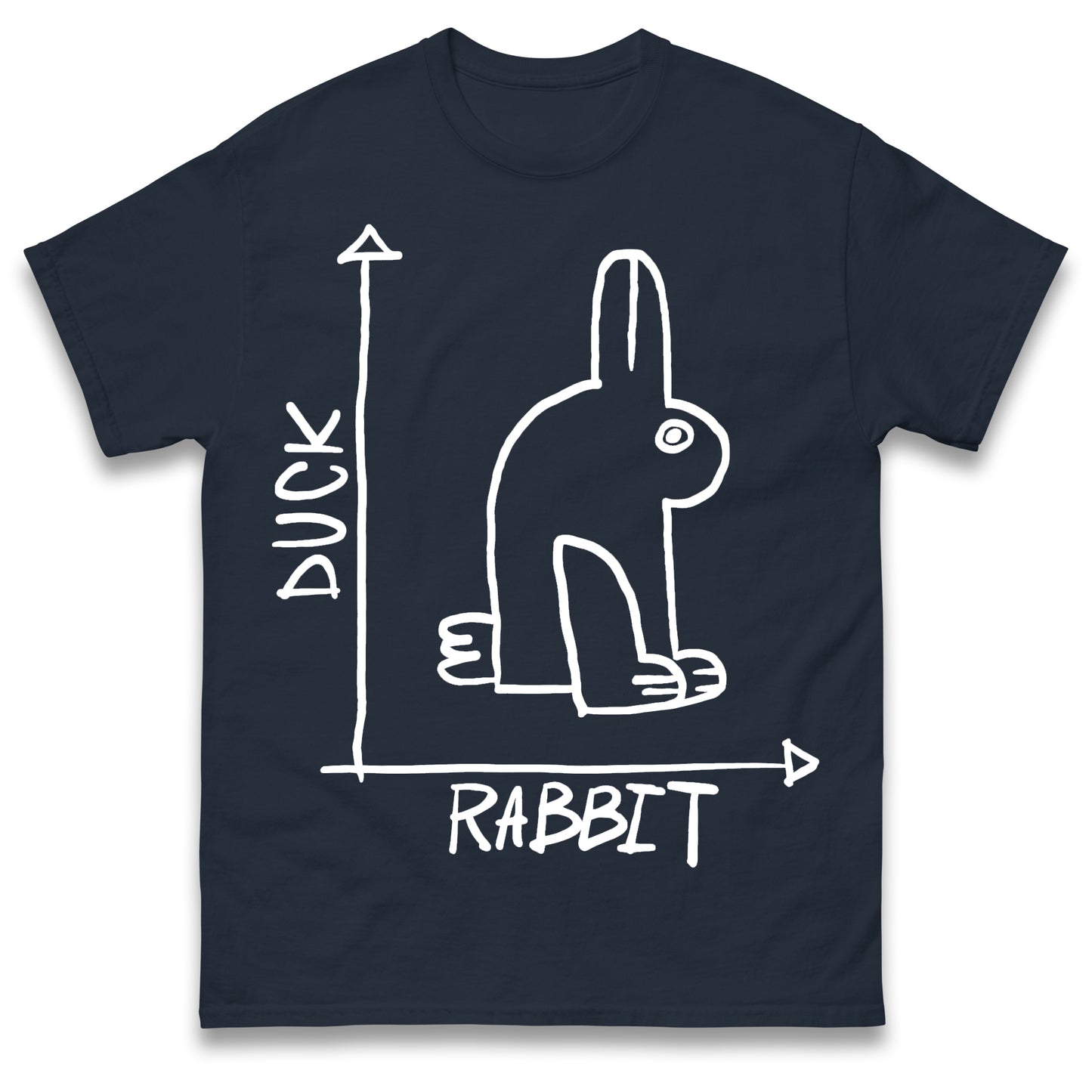 Mens Funny T-Shirt Rabbit Duck Design Regular Fit 100% Cotton Tee Shirt