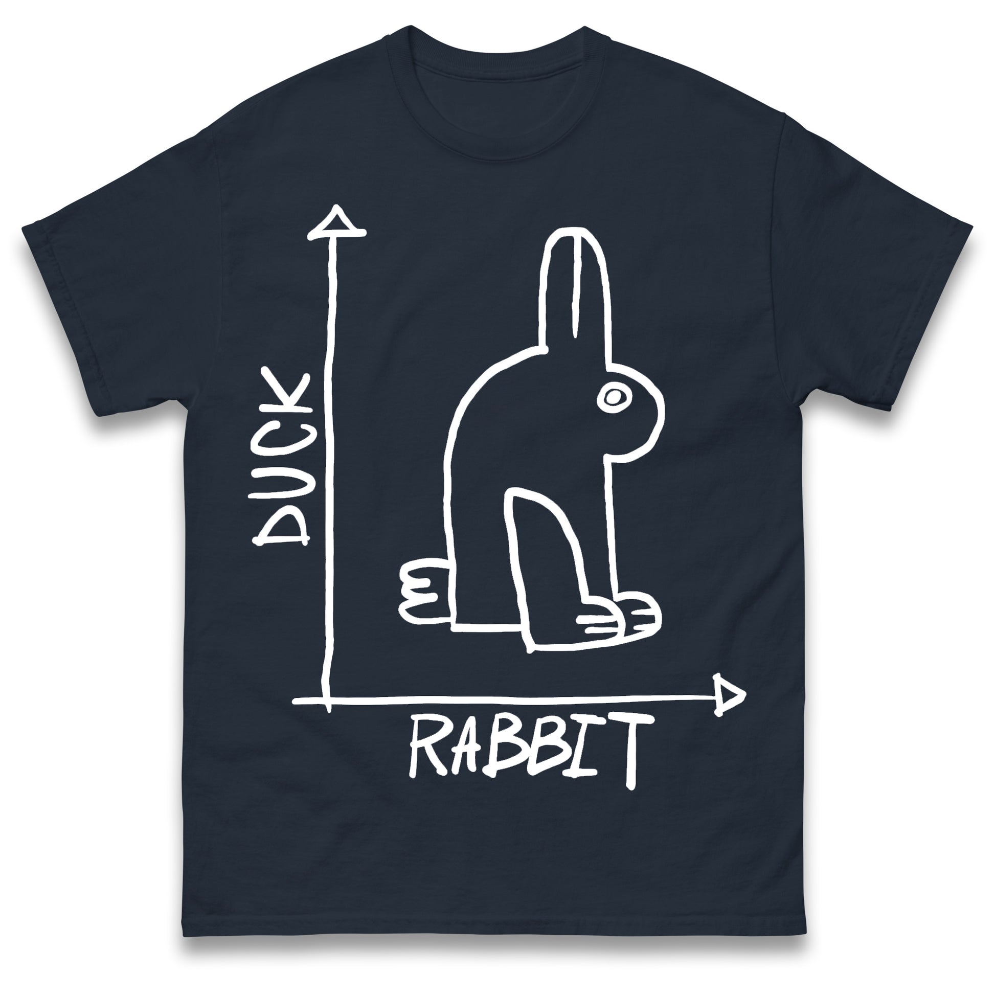 Mens Funny T-Shirt Rabbit Duck Design Regular Fit 100% Cotton Tee Shirt