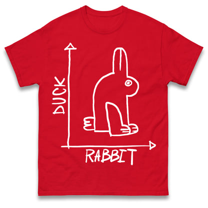 Mens Funny T-Shirt Rabbit Duck Design Regular Fit 100% Cotton Tee Shirt