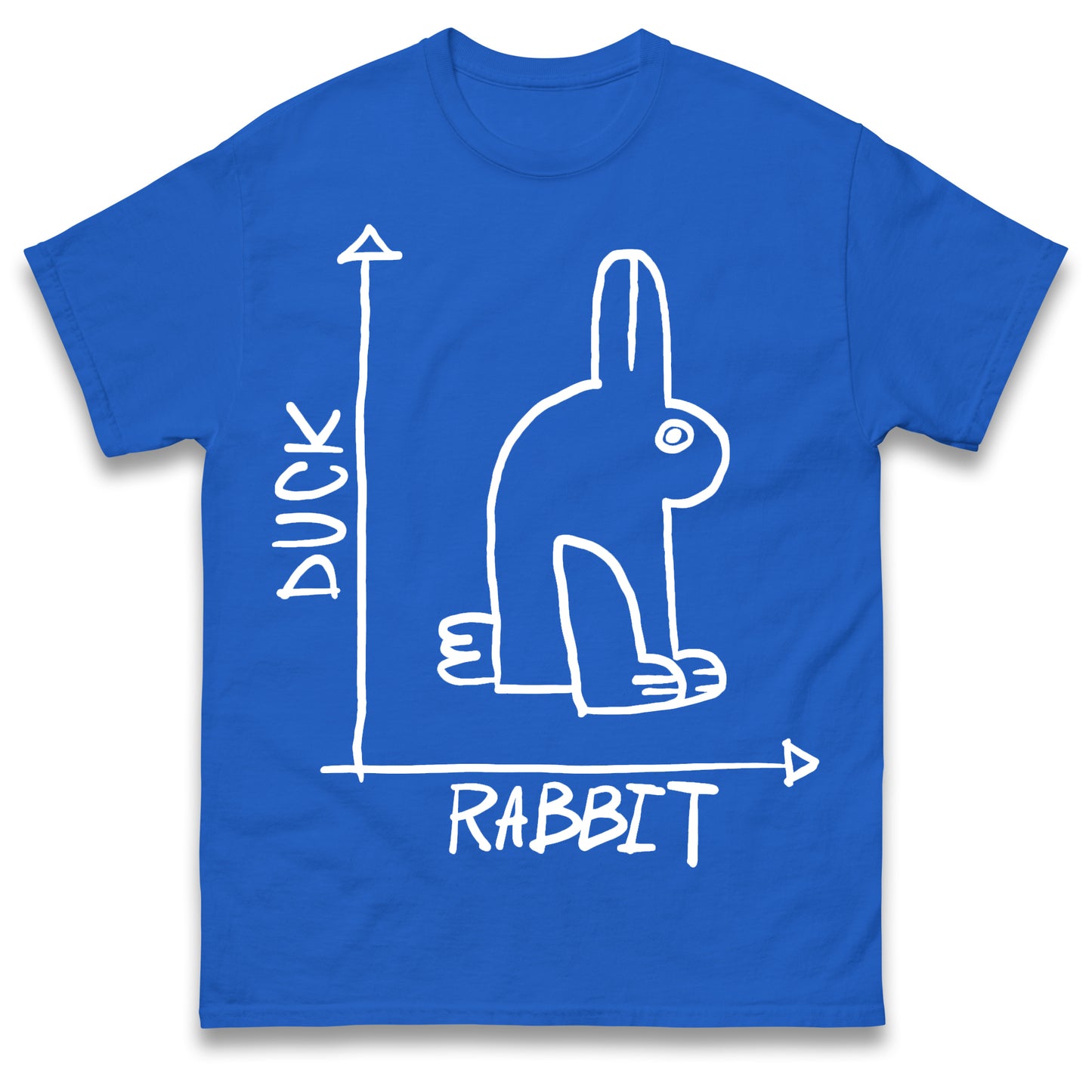 Mens Funny T-Shirt Rabbit Duck Design Regular Fit 100% Cotton Tee Shirt
