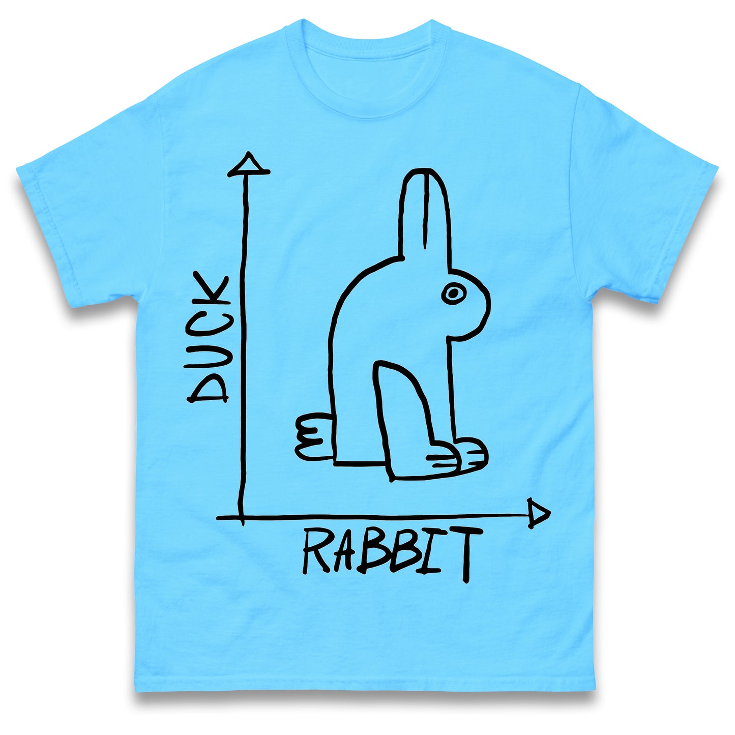 Mens Funny T-Shirt Rabbit Duck Design Regular Fit 100% Cotton Tee Shirt