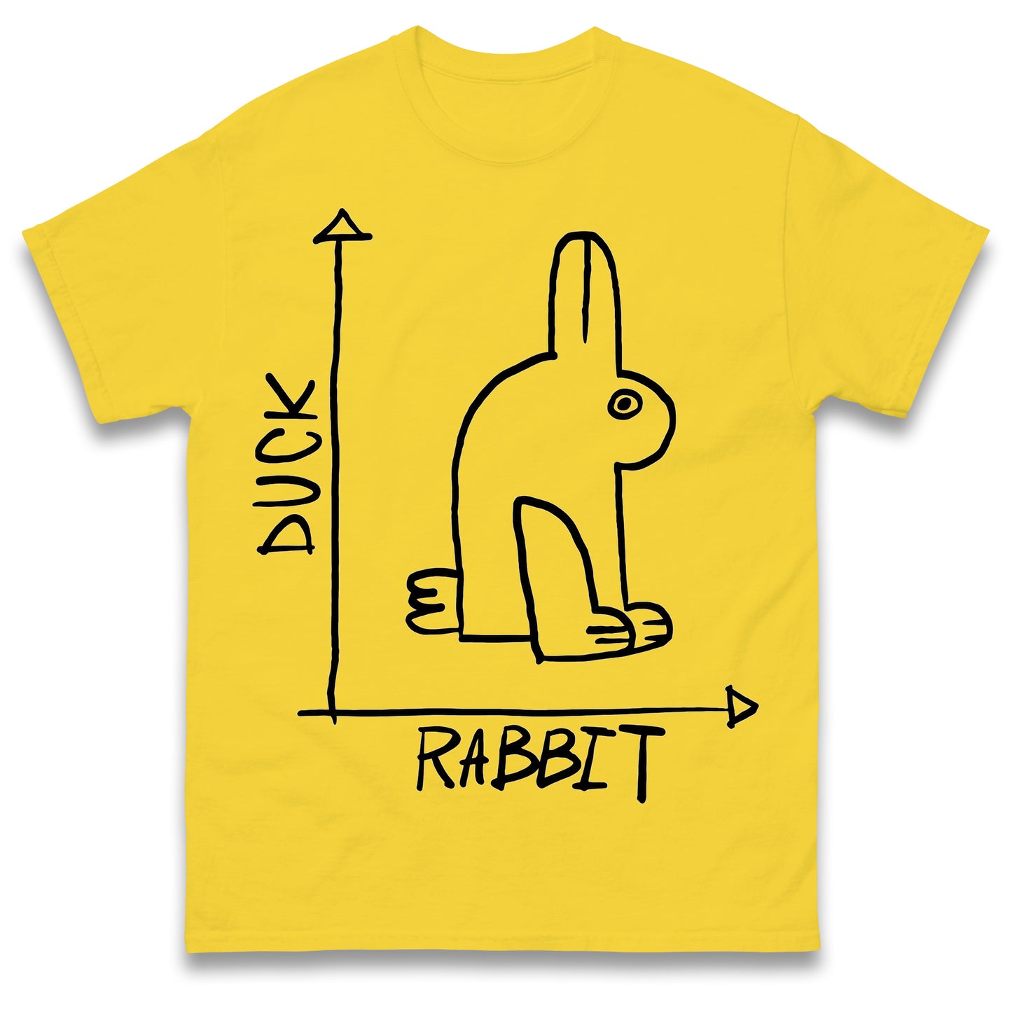 Mens Funny T-Shirt Rabbit Duck Design Regular Fit 100% Cotton Tee Shirt