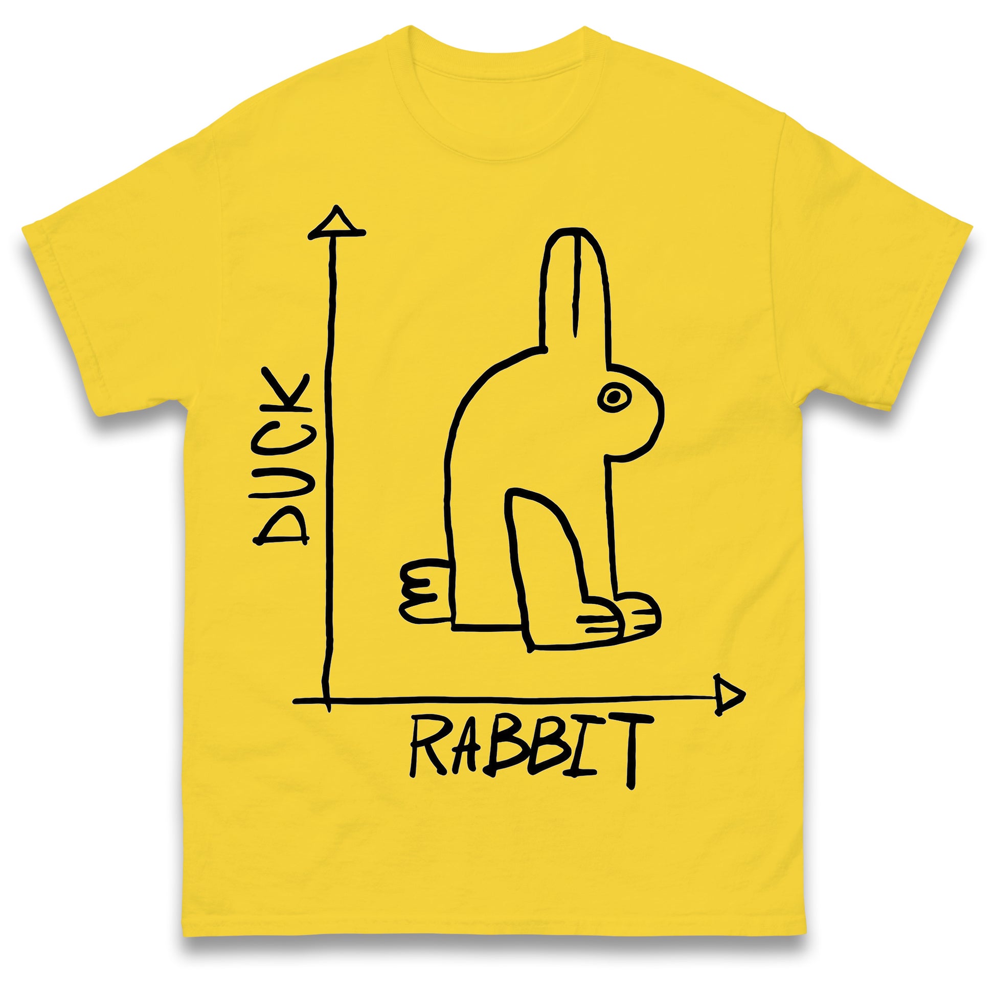 Mens Funny T-Shirt Rabbit Duck Design Regular Fit 100% Cotton Tee Shirt