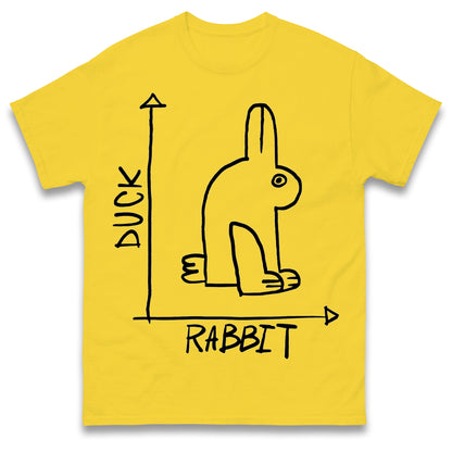 Mens Funny T-Shirt Rabbit Duck Design Regular Fit 100% Cotton Tee Shirt