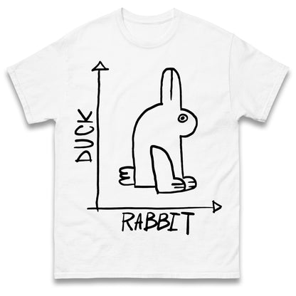 Mens Funny T-Shirt Rabbit Duck Design Regular Fit 100% Cotton Tee Shirt