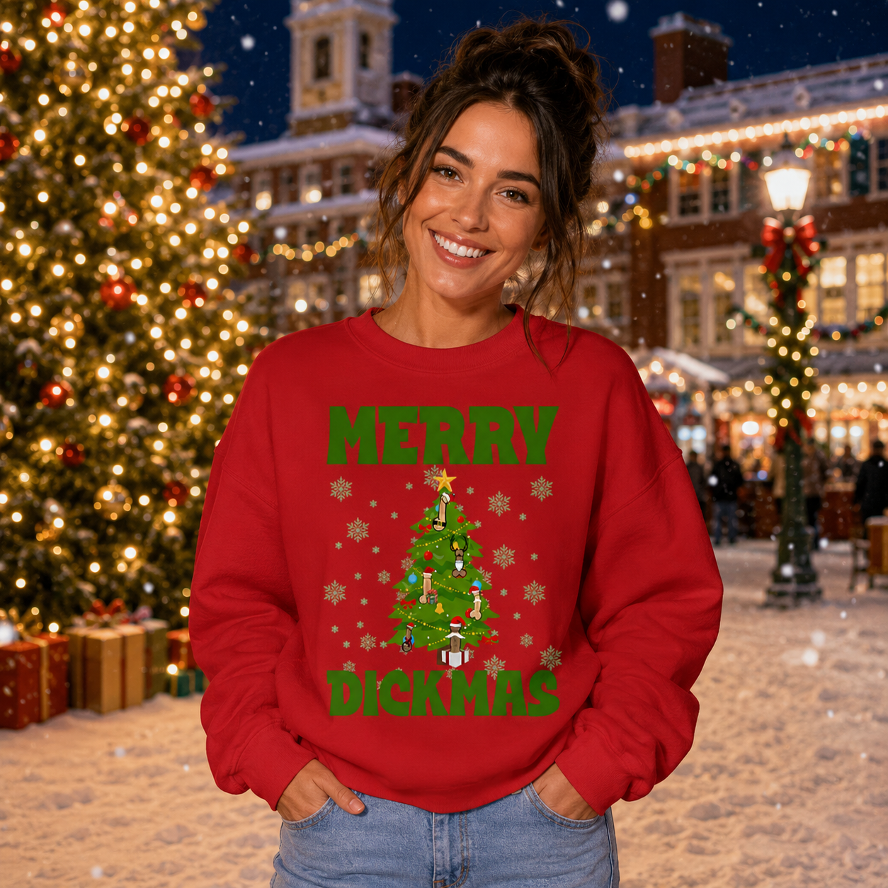 Merry Dickmas Christmas Jumper