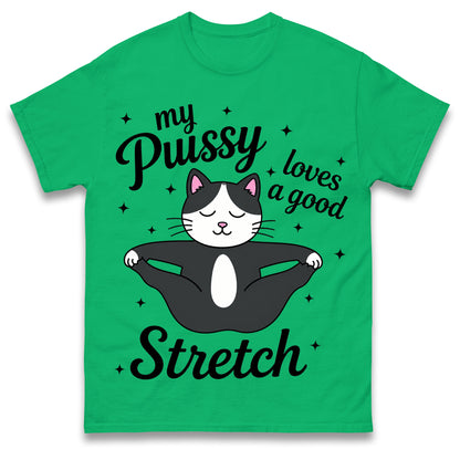 My Pussy Loves a Good Stretch Shirt Funny Cat Meme Sarcastic Inappropriate T Shirt Offensive Embarrassing T Shirt