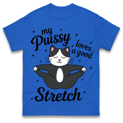 My Pussy Loves a Good Stretch Shirt Funny Cat Meme Sarcastic Inappropriate T Shirt Offensive Embarrassing T Shirt