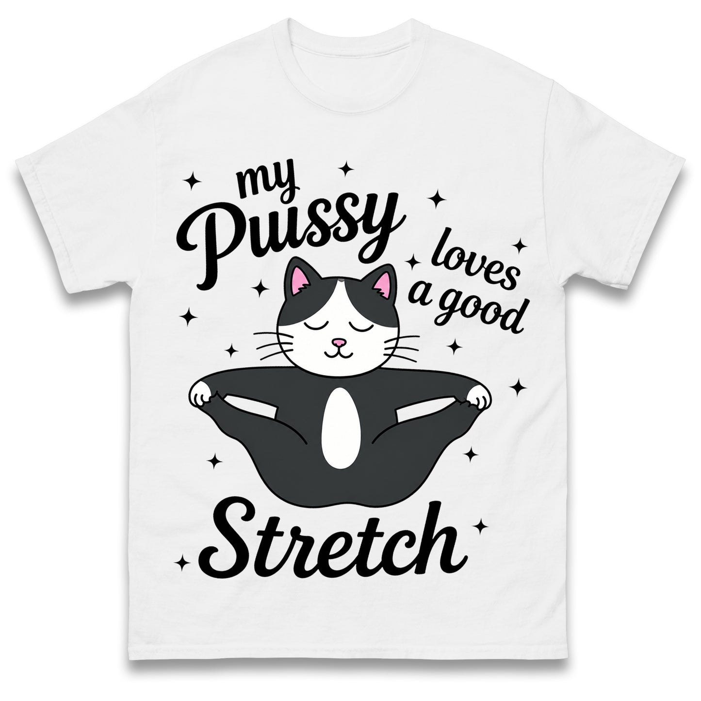 My Pussy Loves a Good Stretch Shirt Funny Cat Meme Sarcastic Inappropriate T Shirt Offensive Embarrassing T Shirt