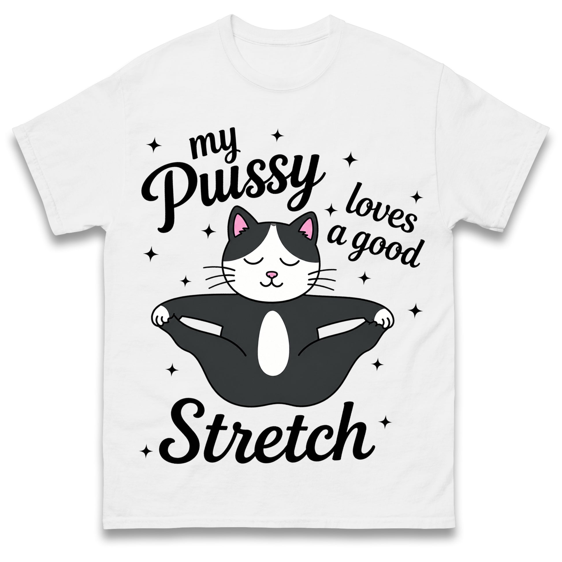 My Pussy Loves a Good Stretch Shirt Funny Cat Meme Sarcastic Inappropriate T Shirt Offensive Embarrassing T Shirt