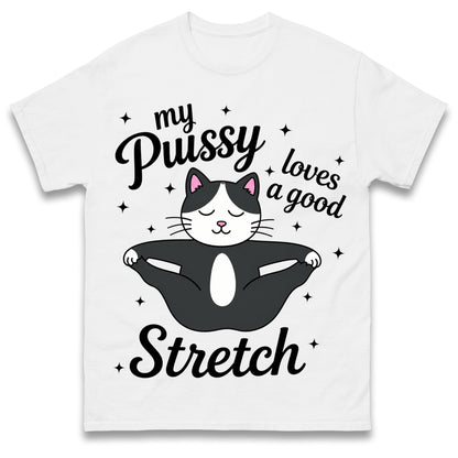 My Pussy Loves a Good Stretch Shirt Funny Cat Meme Sarcastic Inappropriate T Shirt Offensive Embarrassing T Shirt