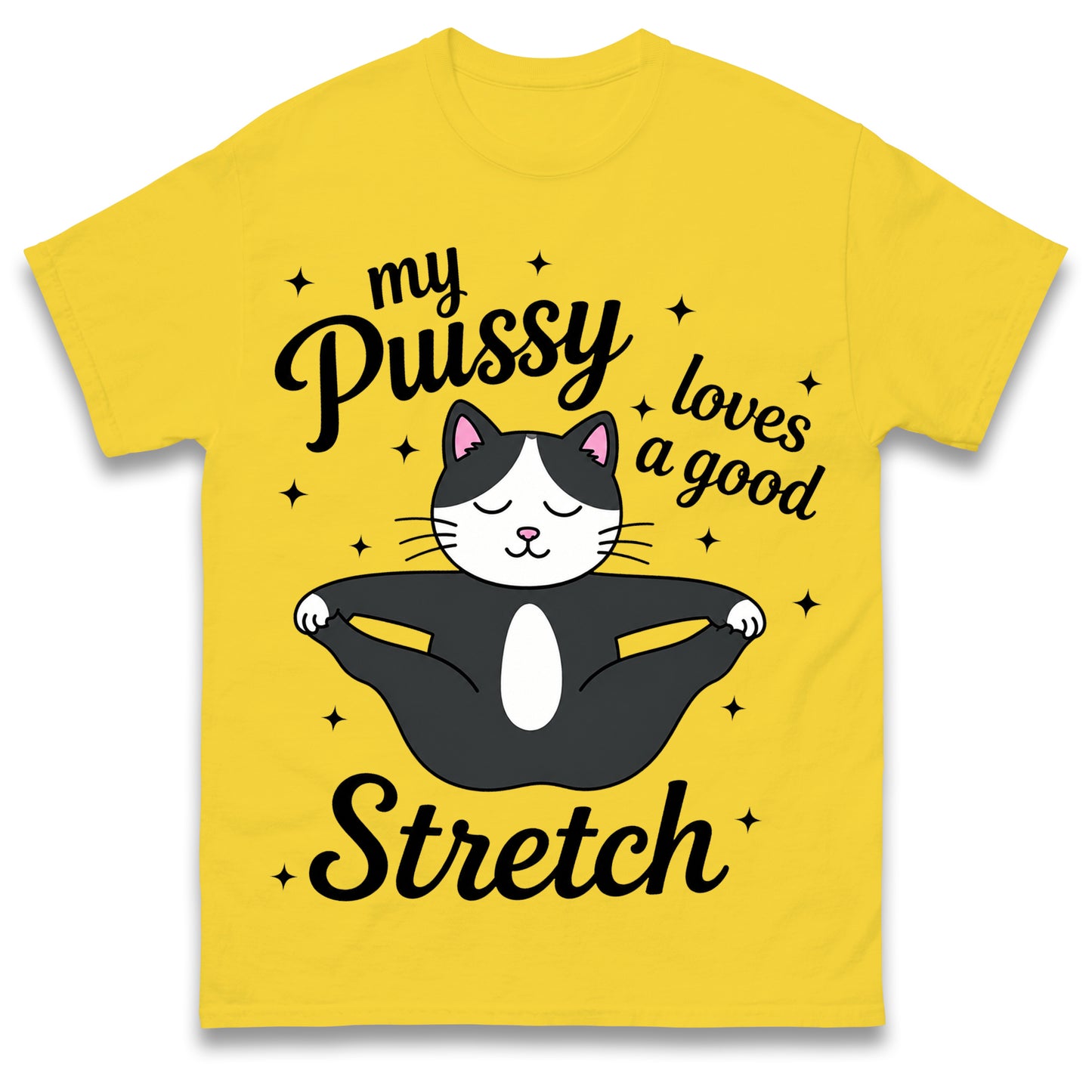My Pussy Loves a Good Stretch Shirt Funny Cat Meme Sarcastic Inappropriate T Shirt Offensive Embarrassing T Shirt