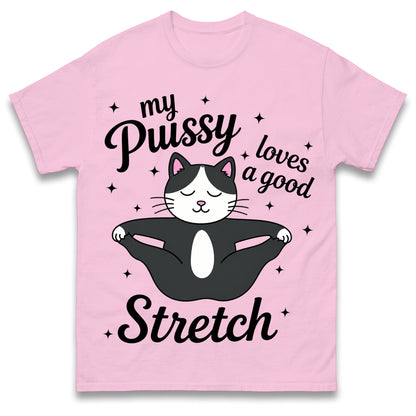 My Pussy Loves a Good Stretch Shirt Funny Cat Meme Sarcastic Inappropriate T Shirt Offensive Embarrassing T Shirt