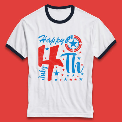 Happy 4th July United States Of America Independence Day Patriotic Celebration Fourth Of July Ringer T Shirt