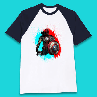 Marvel Avengers Superheroes Movie Characters Spider Man, Iron Man, Thor, Captain America Dead Pool Avengers Squad Baseball T Shirt