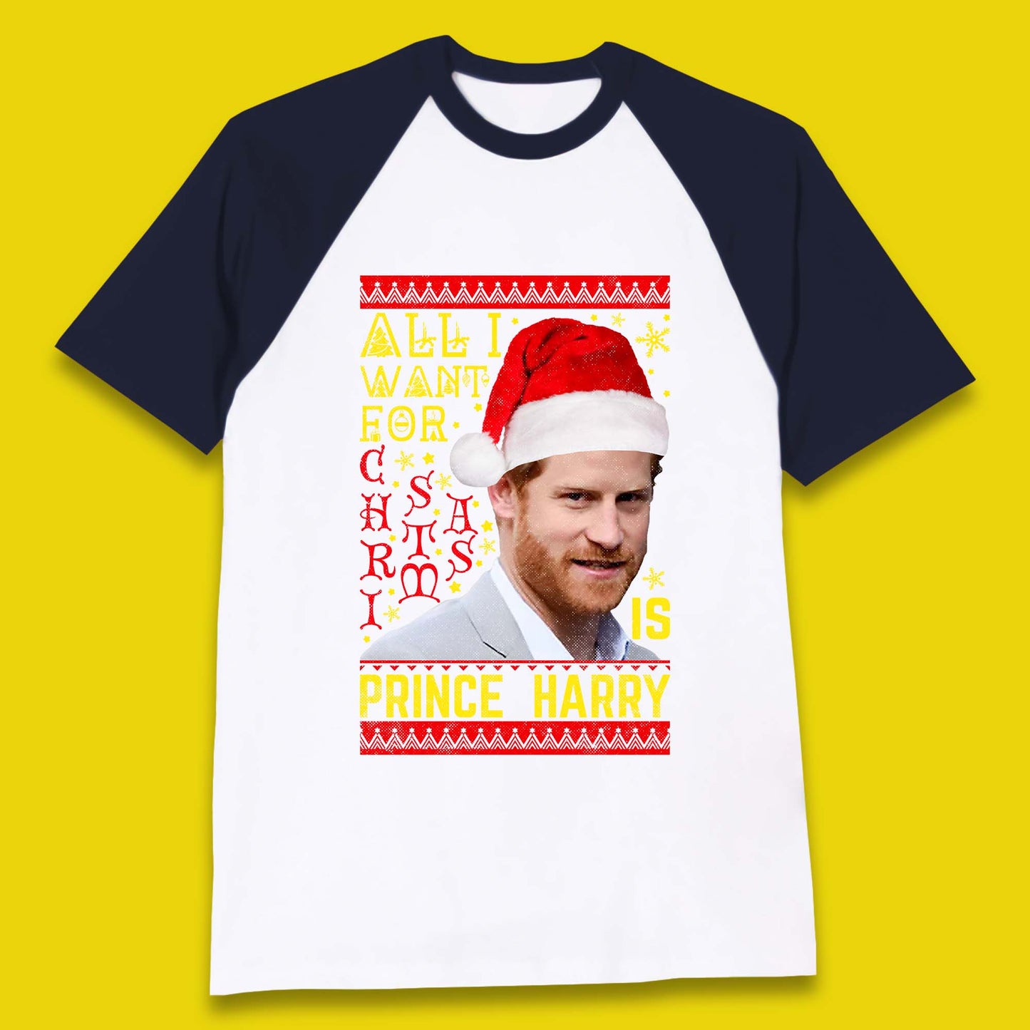 Prince Harry Christmas Baseball T-Shirt