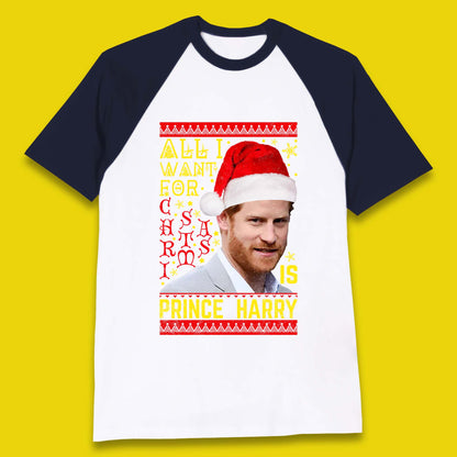 Prince Harry Christmas Baseball T-Shirt