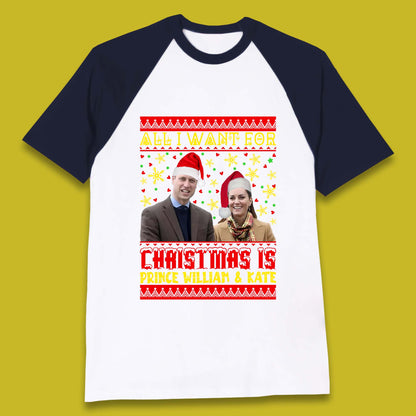 Prince William & Kate Christmas Baseball T-Shirt