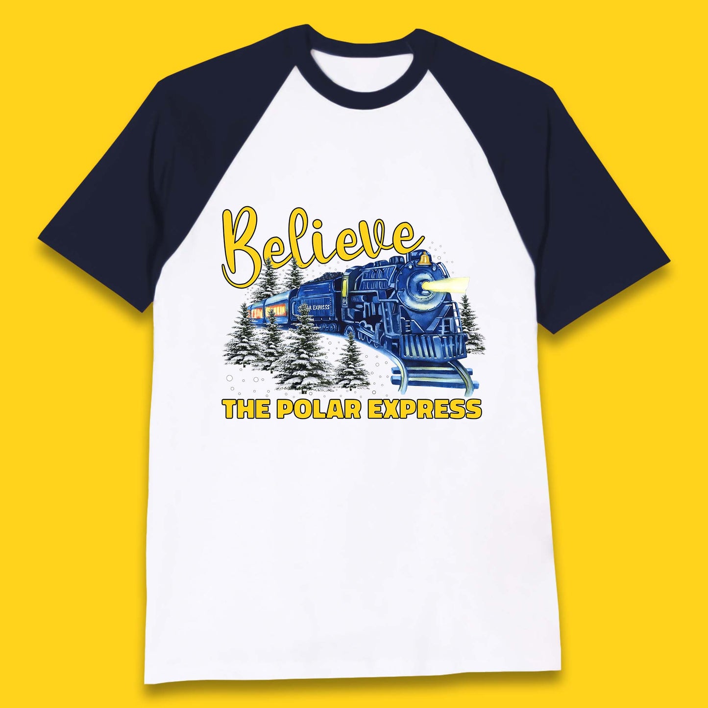 Believe The Polar Express Christmas Train Baseball T-Shirt