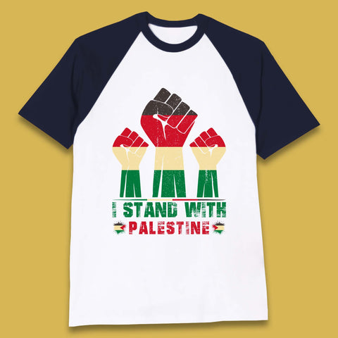 I Stand With Palestine Freedom Protest Fist Support Palestine Save Gaza Baseball T Shirt