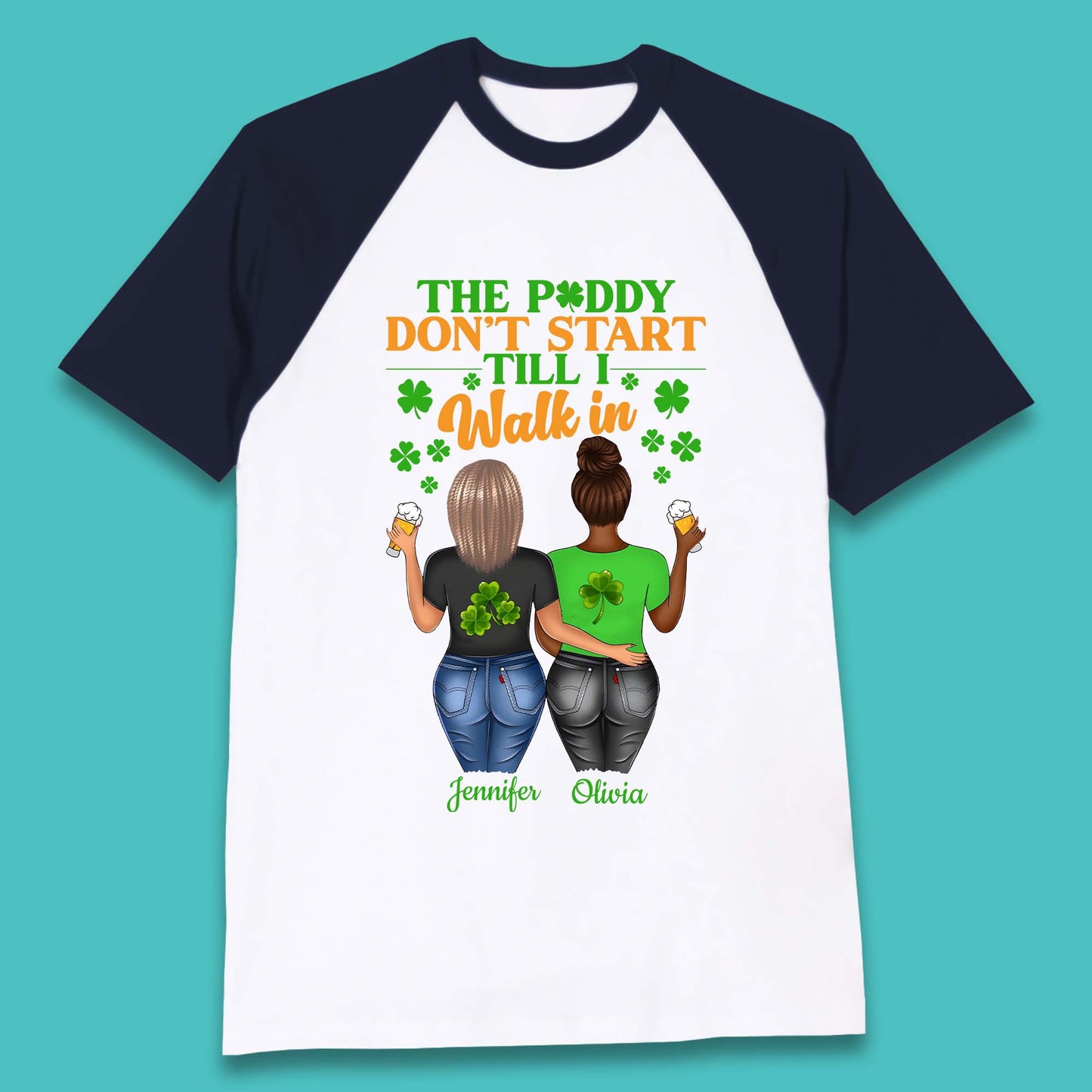 Personalised The Paddy Don't Start Till I Walk In Baseball T-Shirt
