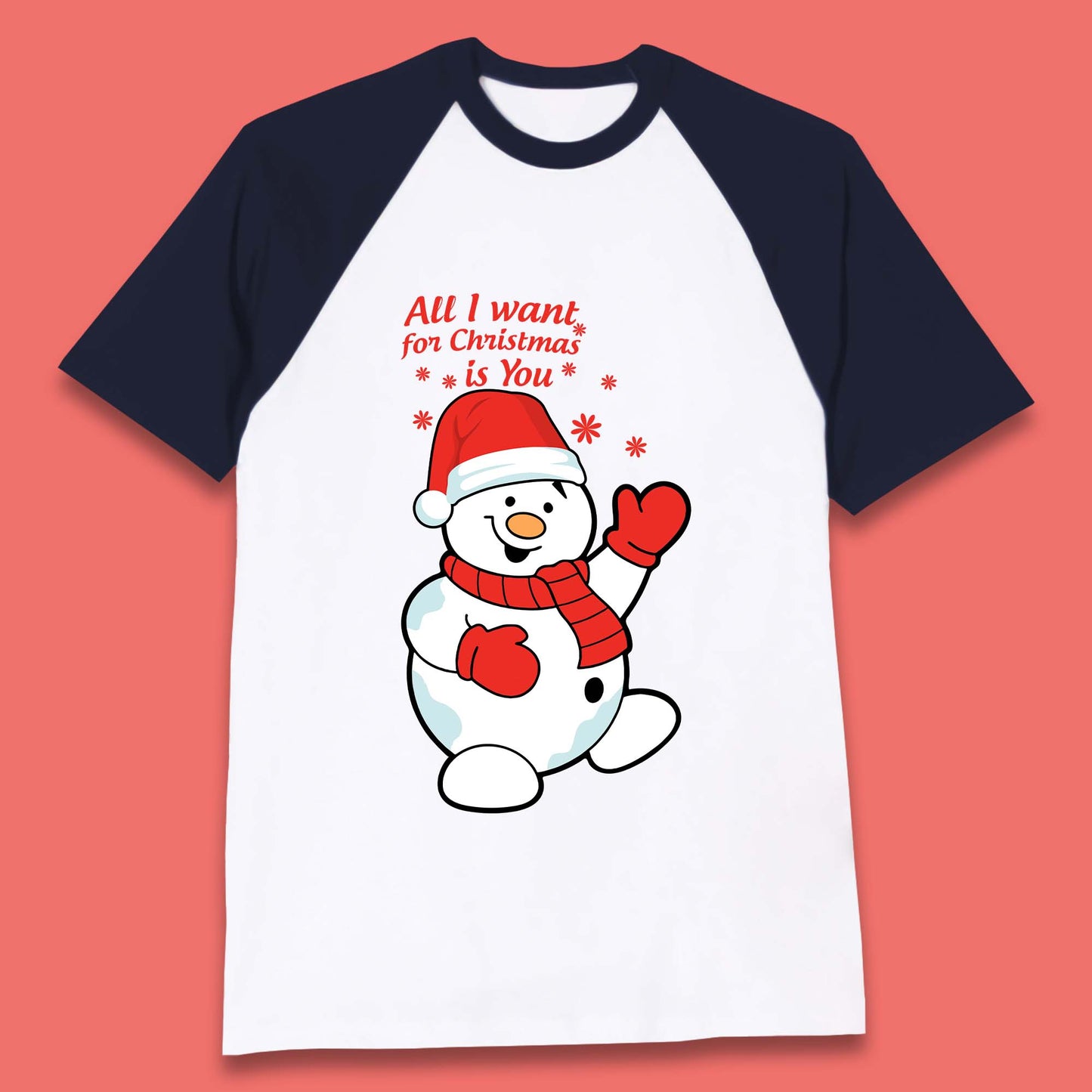 Snowman Christmas Baseball T-Shirt
