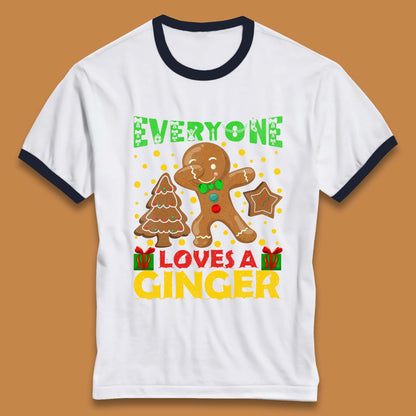 Dabbing Gingerbread Christmas Ringer T-Shirt