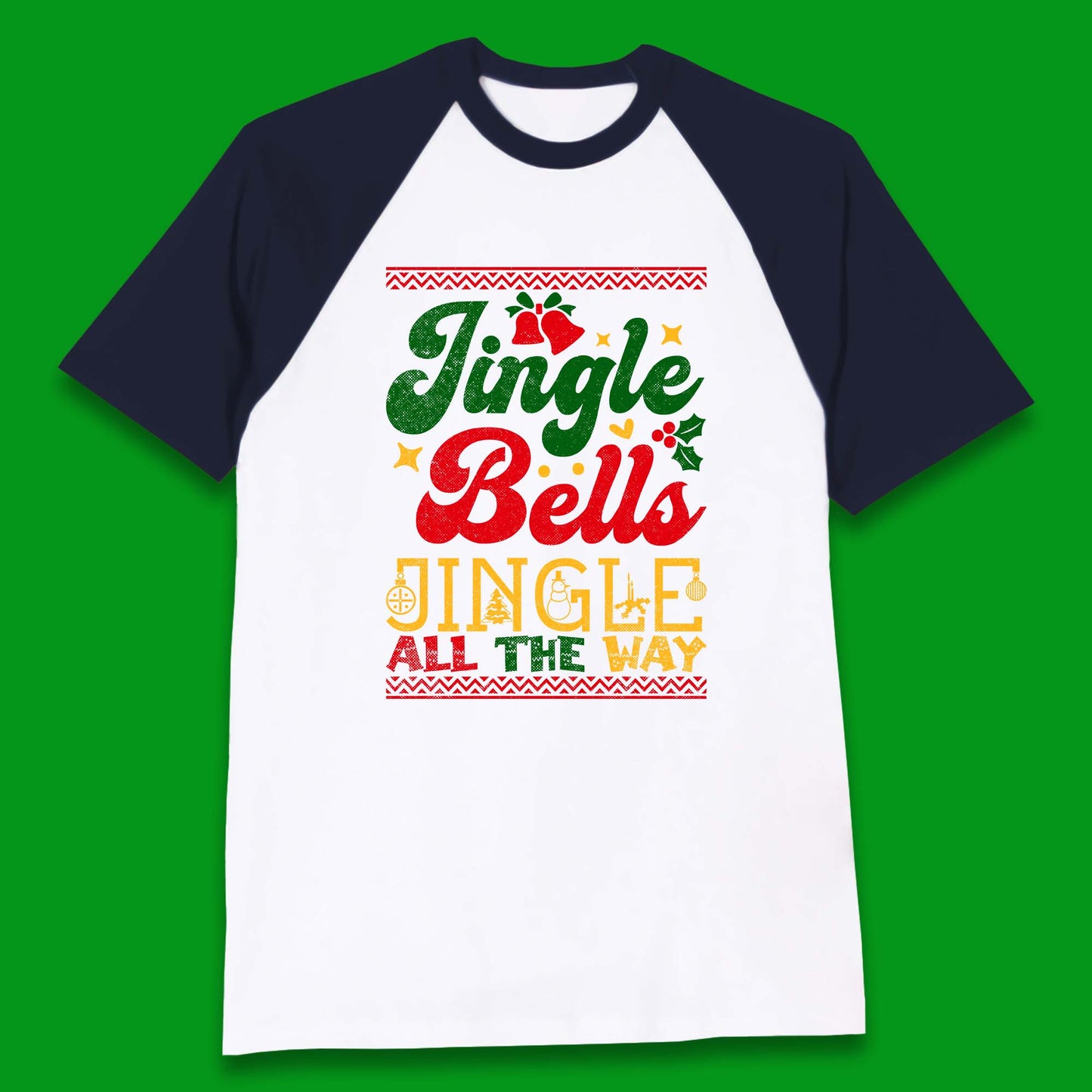 jingle bell christmas baseball t shirt
