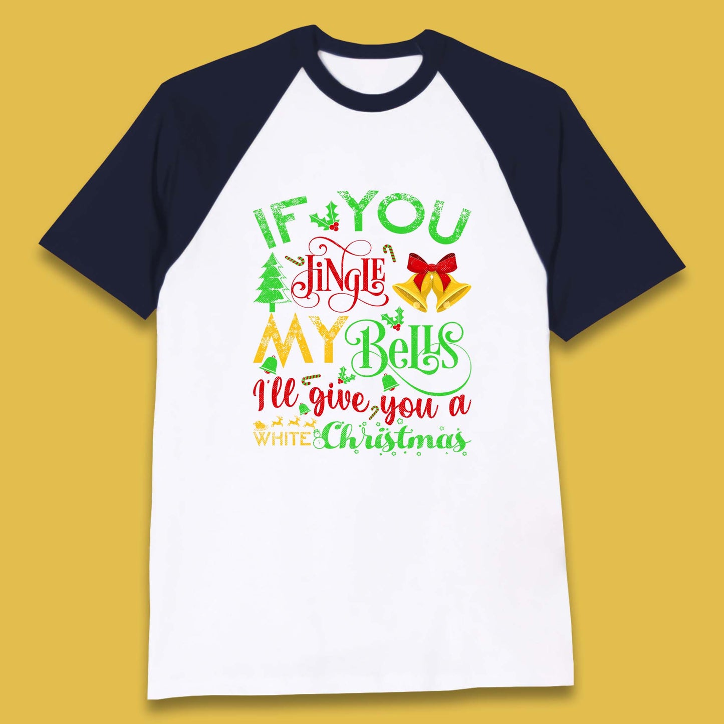 jingle bells funny baseball t shirt