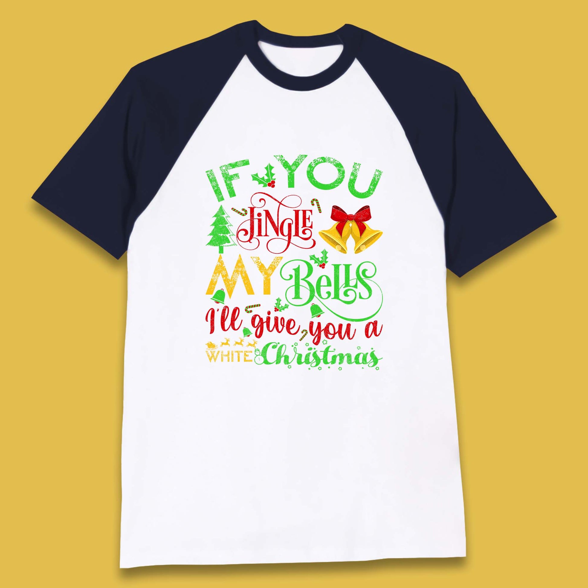 jingle bells funny baseball t shirt