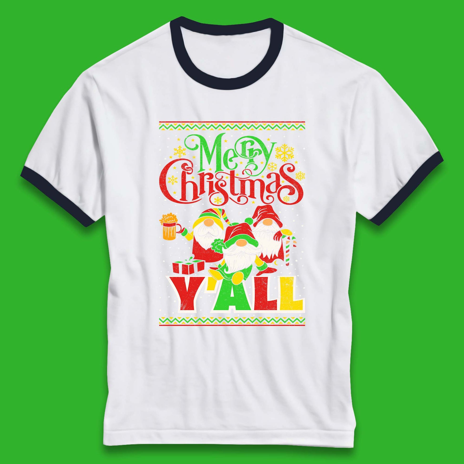 gnome christmas ringer t shirt