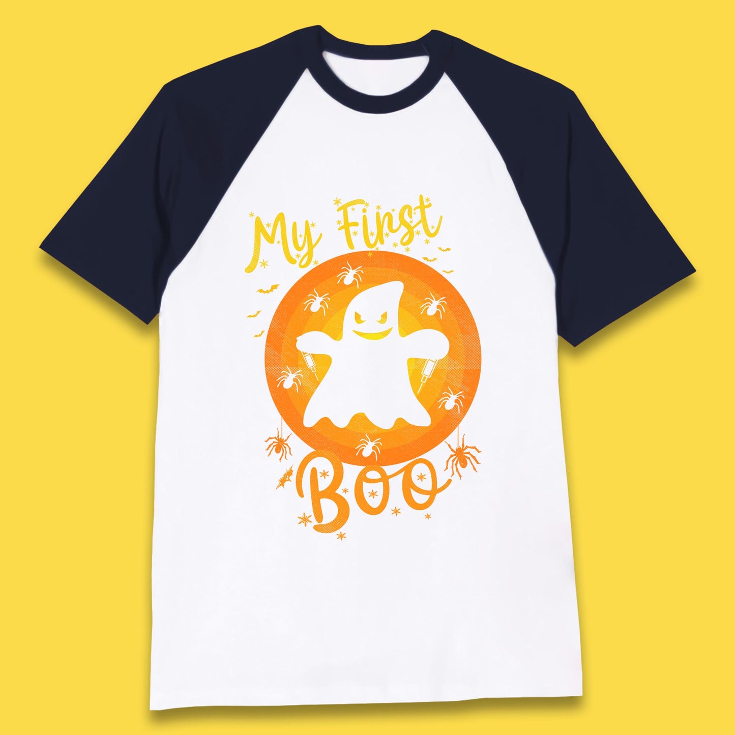 My First Boo Halloween Funny Boo Ghost Horror Scary Creepy Season Baseball T Shirt