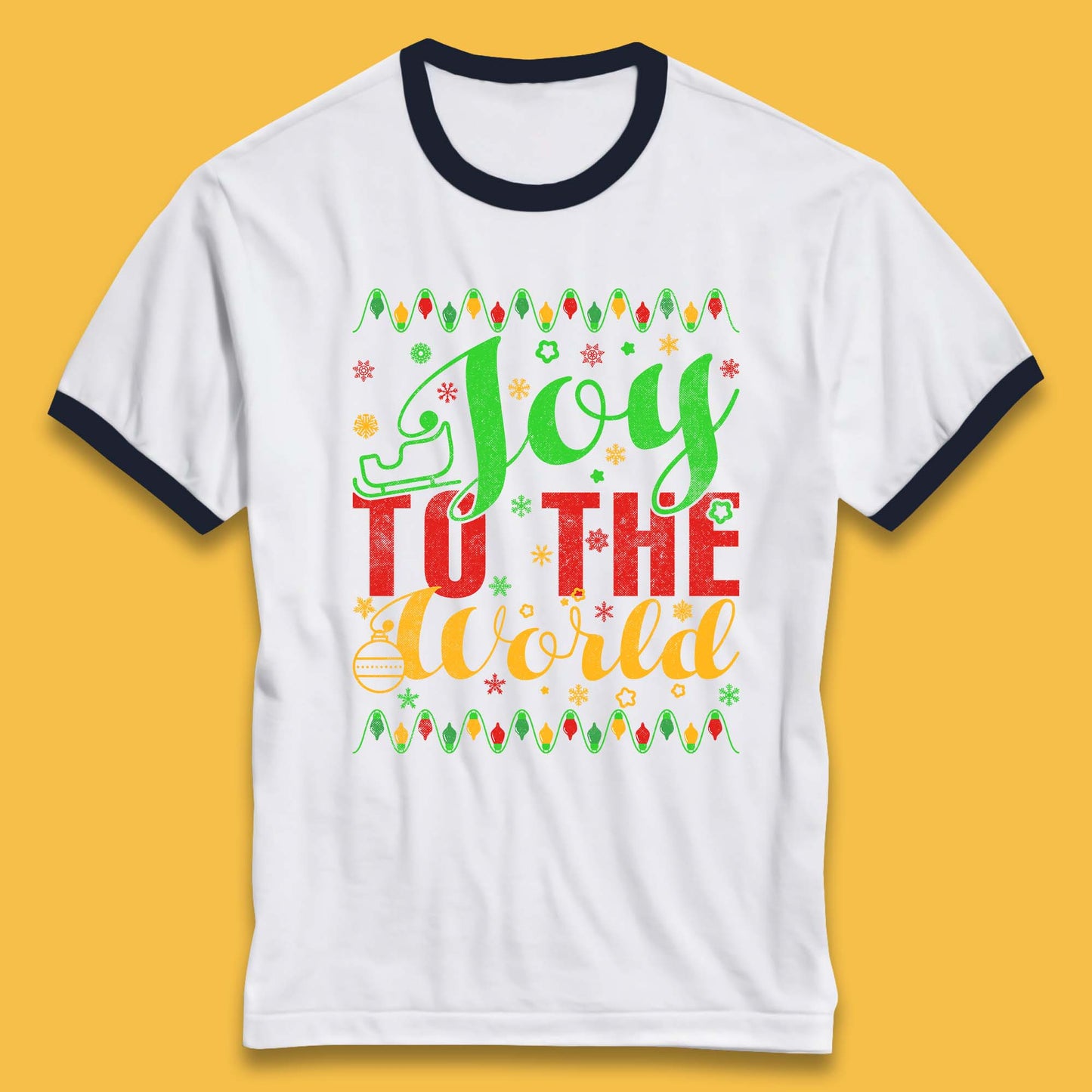 merry christmas joy to the world ringer t shirt