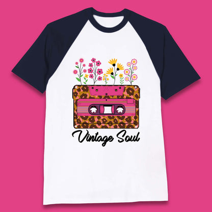 Vintage Soul Western Floral Cassette Tape Retro Wildflower Music Mixtape 80’s 90's Country Music Nostalgia Baseball T Shirt