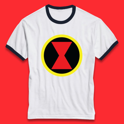 Black Widow Diy Black Symbol Logo Marvel Avengers Superhero Marvel Comics Gift for Marvel Fan Ringer T Shirt