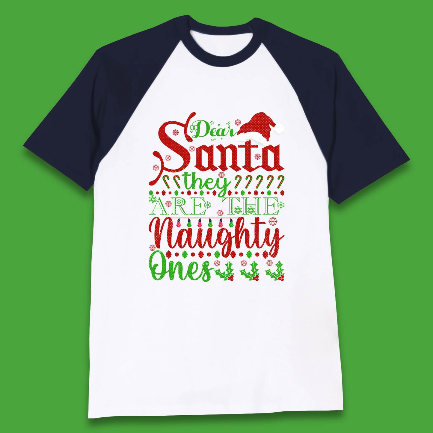 dear santa christmas baseball t shirt