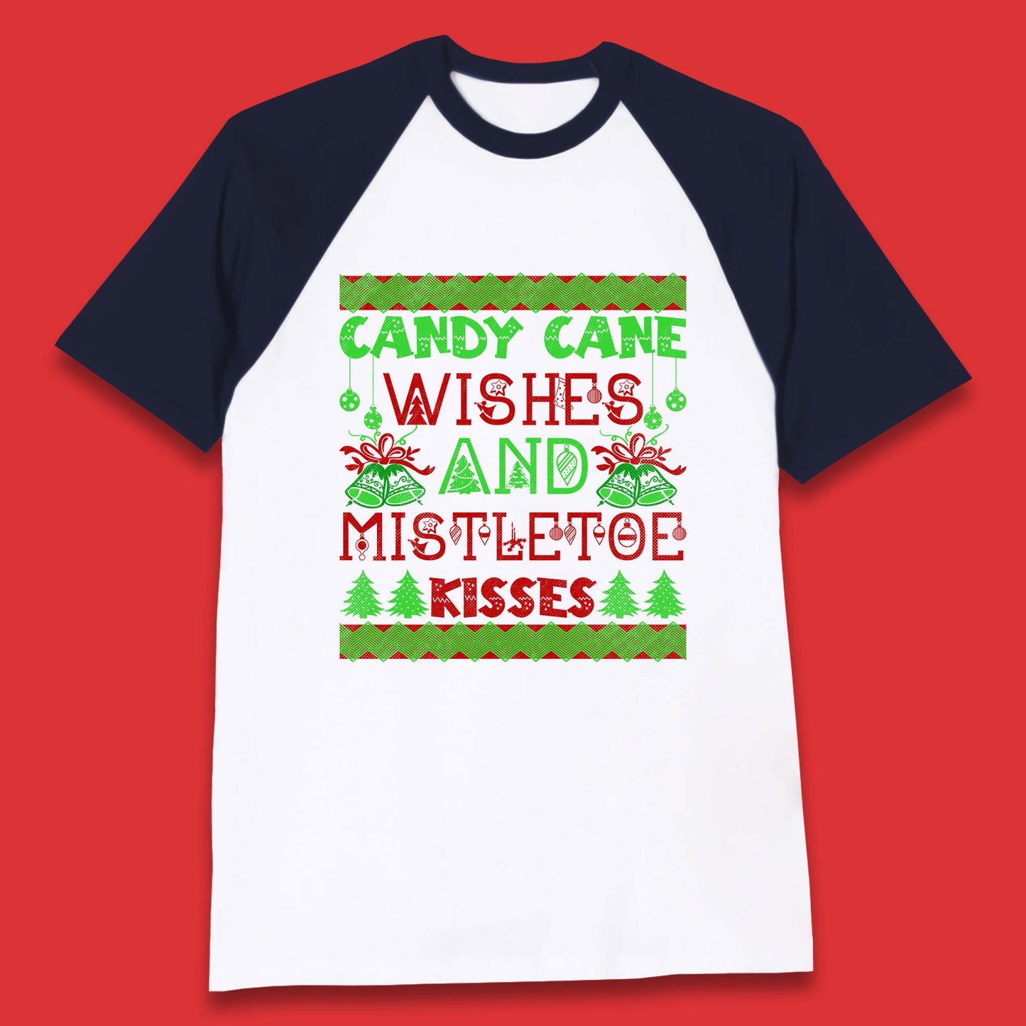 candy cane christmas baseball t shirt
